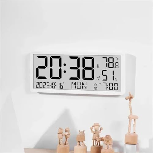 Horloge pour température humidité date temps affichage mur clock noire - 8