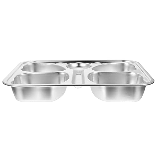 Happy HuesÂŽ Stainless Steel Divided Meal Plate Tray-4 Compartments Dinner Dish for Baby (Butterfly)