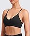 VOYJOY Medium Impact Sports Bra for Women Light Support Workout Bra Padded Adjustable Strappy Yoga Cropped Tank Tops Black XL