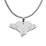 PiecesBeach Heartbreak Stainless Steel Necklace, Hiphop Punk Rock Pendant Titanium Jewelry, Gift Choice