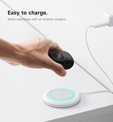 SURITCH Case for Raycon Everyday Earbuds (2024 Edition) Cover,Shockproof Magnetic Cases TPU Protective Cover with Magnetic Lid Lock & Carabiner Clip Keyring & Support Wireless Charging, Black