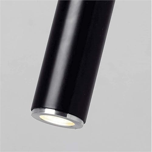 Lámpara nórdica de techo cilíndrica y foco LED negro colgante para barra de restaurante 6