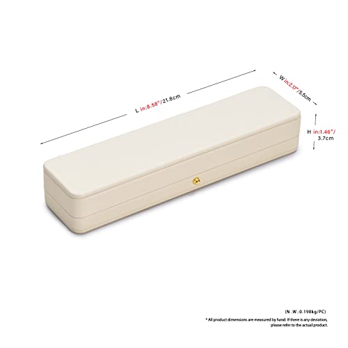 Oirlv Premium Leather Necklace Box White Necklace Presentation Box Velvet Interior Long Chain Bracelet Storage Case