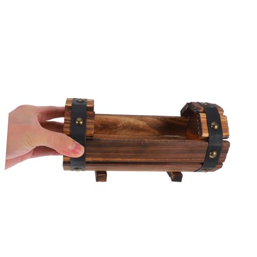 Jardinière bois carbonisé pour balcon champêtre chic
