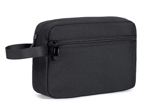 Small Travel Toiletry Bag for Men & Women,Portable Makeup Organizer & Dopp Kit Pouch (Black)