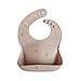 Mushie Silicone Baby Bib | Adjustable Fit Waterproof Bibs (Rocket Ship)