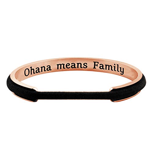 WUSUANED Hawaiian Word Hibiscus Hair Tie Grooved Cuff Bangle Bracelet Hawaii Jewelry Gift For Family Best Friends