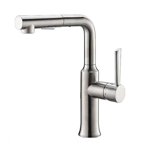 Grifo de cocina de acero inoxidable duradero monomando monobloc con caño giratorio