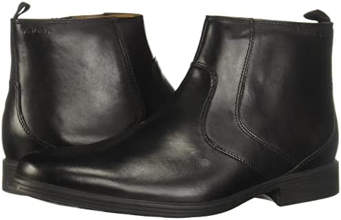 Clarks Men's Whiddon Zip Waterproof Ankle Boot, Black Leather, 9.5 | Image 6