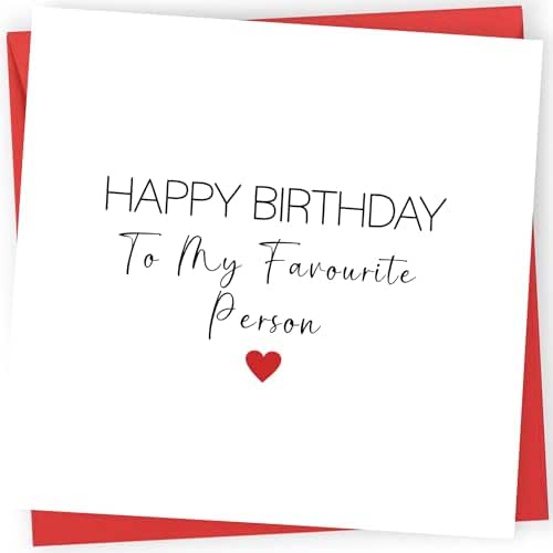 Printperfect - Boyfriend Birthday Card - Husband Birthday Card - 'Happy Birthday To My Favourite Person' - I Love You Gifts For Him or Her - Sweet Birthday Cards for Wife Girlfriend Partner - View 2