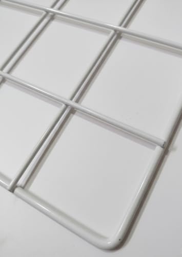 Image of Metal Grid Wall Panel, Photo Display Board with Clips, Square Mesh Frame, (WHITE, 30 X 30 Cm (Pack of 01))