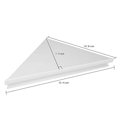 evron Wall Mount Corner Shelf,Easy to Install Metal Front Floating Corner Shelves with Self-Adhesive Tapes Frosting Pattern Right-Angled(White 1 Pack)