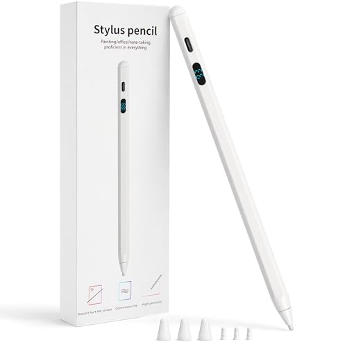 Stylus Pen for iPad & iPhone, Smartphone, Dual OS Active Pencil with LED Display, Universal X3 Stylus with Tilt Sensitivity, Compatible with Android Tablet Xiaomi HP Lenovo Pad Galaxy Tab