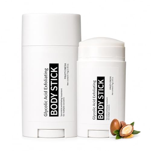 Glycolsäure Exfoliating Body Stick,Glycolic Acid Body Scrub Peel Shot,Fruchtsäurepeeling gegen Raue Stellen & Erdbeerbeine,BodyScrub für glatte Haut,Delivers Effective Exfoliation,2er Set