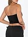 Trendy Queen Womens Tube Tops Strapless Crop Tops Basic Backless Sleeveless Going Out 2026 Spring Outfits Summer Clothes Black S