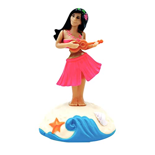 Katutude Bailarina hawaiana móvil coche danzante figura solar para coche bailarina hawaiana coche móvil muñeca hawaiana niña juguete danzante figura de salpicadero para coche