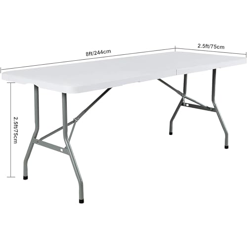 Image of FORLIFE 6Pack Spandex Table Covers 8ft,Fitted Tablecloth for 8ft Rectangular Tables, Stretch Patio Table Covers, Universal Spandex Table Cover for Wedding, Banquet, Party - White