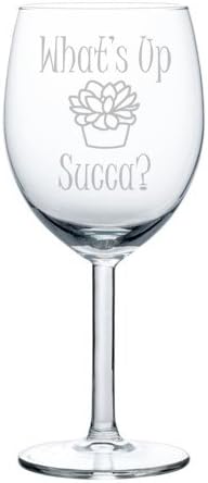 Vista 2 de Copa de vino divertido cactus suculenta What's Up Succu (17 oz sin tallo)