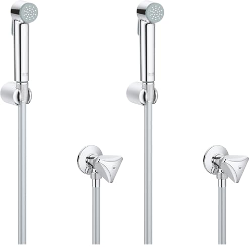 GROHE Tempesta-F Trigger Spray 30 Set de Douche avec robinet d’arrêt, Chrome, 27514001 (Lot de 2)