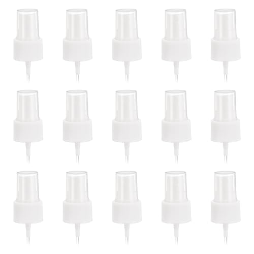 QUARKZMAN 50 Stück Weiße Sprühkappe, 24/410 Feinsprühzerstäuber Wiederverwendbarer Ersatz-Sprühflaschenpumpenkopf aus Kunststoff für ätherische Öle Haar- und Körpersprays Flasche