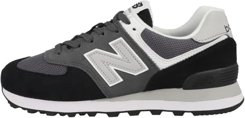 New Balance Women's 574 V2 Varsity Core Sneaker, Black/Magnet, 10 M
