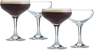Ravenhead 0042.506 Entertain Set of 4 Saucers | 200ML Capacity | Perfect for Espresso Martinis, Prosecco, Champagne and Cocktails, Giftbox, Glass, 200 milliliters