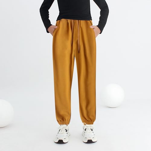 Boys Girls Active Pants Jogger Sweatpants with Pockets Warm Kids Trousers Casual Solid Pants Baby Leggings Boys Gold3