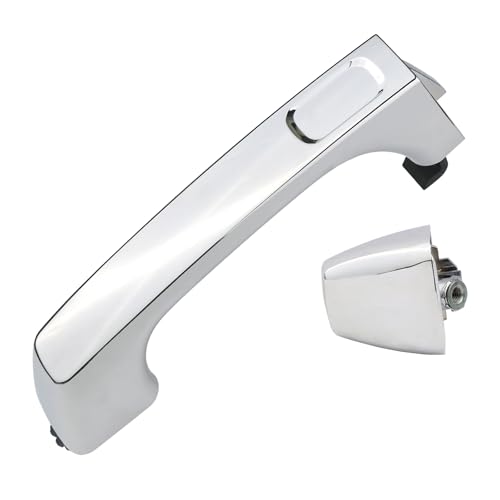 APPERFiT Exterior Door Handle w/End Cap 15794315 15932907 Chrome for Front or Rear Door, Left Driver or Right Passenger Side Compatible with Hummer H3 H3T 2006 2007 2008 2009 2010 Door Parts
