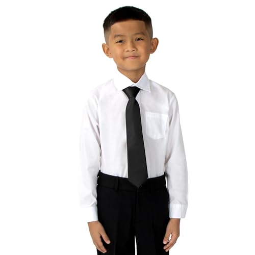 Spring Notion Boys' Satin Zipper Necktie Black Medium3