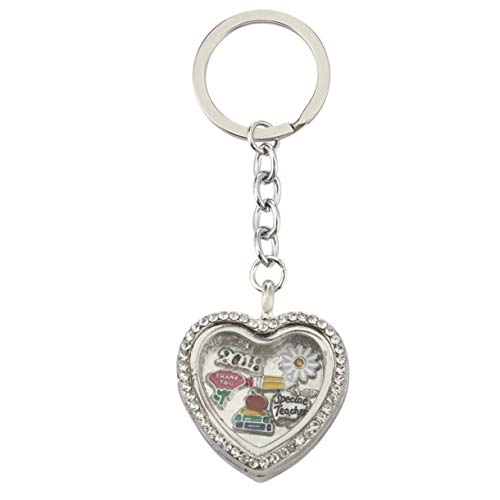 Aohua Distinctive Teacher Gift Teacher Appreciation Gift Jewelry Gift for Teachers Love Heart Pendant Key chain(None Heart)