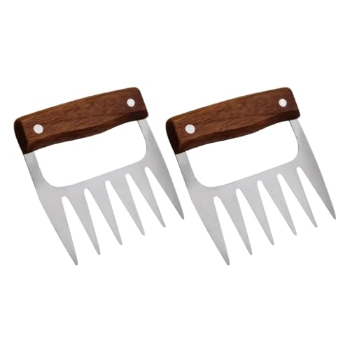 Picadora de carne de metal, picadora de carne de metal, picadora de carne de oso de acero inoxidable, 2 garras de carne, picadora de porco cómoda y eficiente para la barbacoa y