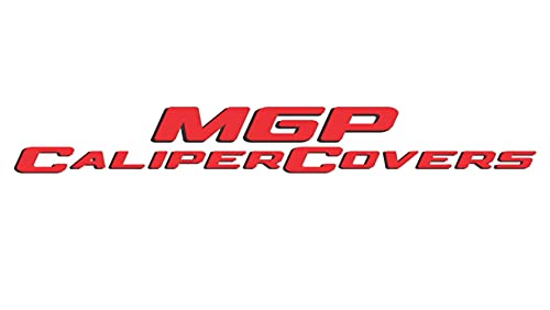 Image of MGP Brake Caliper Covers for 2014-2018 Chevrolet Silverado | Requires 18 inch+ Wheels, Red Powder-Coated Aluminum, 4 PCS Front and Rear, Bowtie Engraving