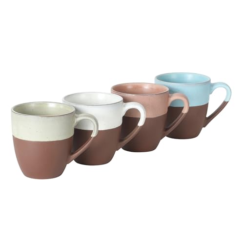Gibson Elite William Crest 4 Piece Coffee Mug Set, 15oz Stoneware Cups, Reactive Glaze Finish, Round Large Coffee Mugs, Microwave & Dishwasher Safe - Assorted Colors by Gibson Elite - Image 6