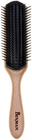 Denman Hair Brush for Curly Hair D3 - 7 Row Styling Brush for Blow-Drying - Black