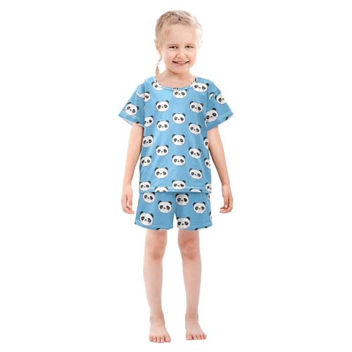 UMIRIKO Cute Panda Summer Short Sleeve Pajamas Sleepwear PJ Set B0404191