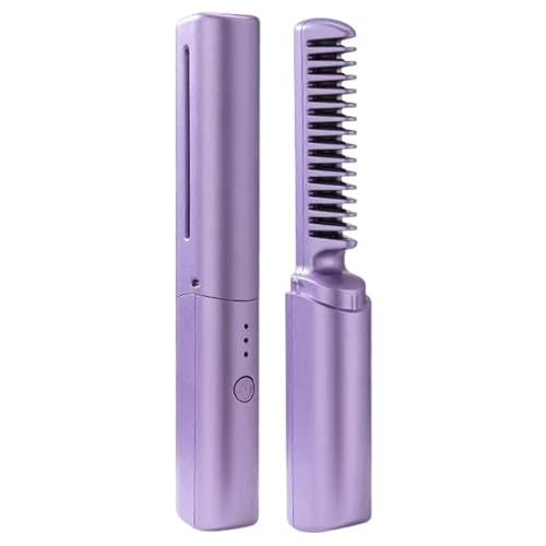 Cepillo De Alisar El Cabello Inalámbrico, 1500 MAH Recargable 45 W, Peine De Suavizar, 50 Hz, Peine De Recto, Alisador Móvil, Carga USB, Portátil, Rizado El Cabello, Recto