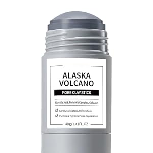 Clay Mask Stick, Deep pore Cleansing, Exfoliator Blackhead Remover Pore Cleanser Gentle Exfoliation Skin Brightening, Hydrating & Moisturizing Face Mud Mask for All Skin Types, Men & Women (Gray)