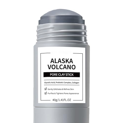 Clay Mask Stick, Deep pore Cleansing, Exfoliator Blackhead Remover Pore Cleanser Gentle Exfoliation Skin Brightening, Hydrating & Moisturizing Face Mud Mask for All Skin Types, Men & Women (Gray)