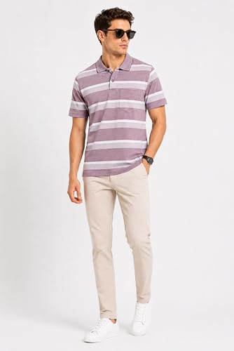 Image of SANE ORIGINALS Half Sleeve Polo T-Shirt for Men with Pocket || Stripe Collar and Pocket T-Shirt for Men Half Sleeves