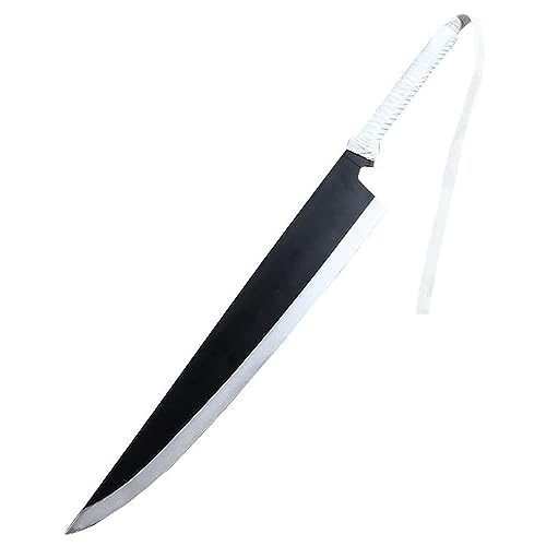 Mingshao 42” Fantasy Anime Japanese Ninja Cosplay Costume Foam Samurai Sword Kurosaki Ichigo Sword Katana Blade Halloween Weapon (Zangetsu Shikai White)