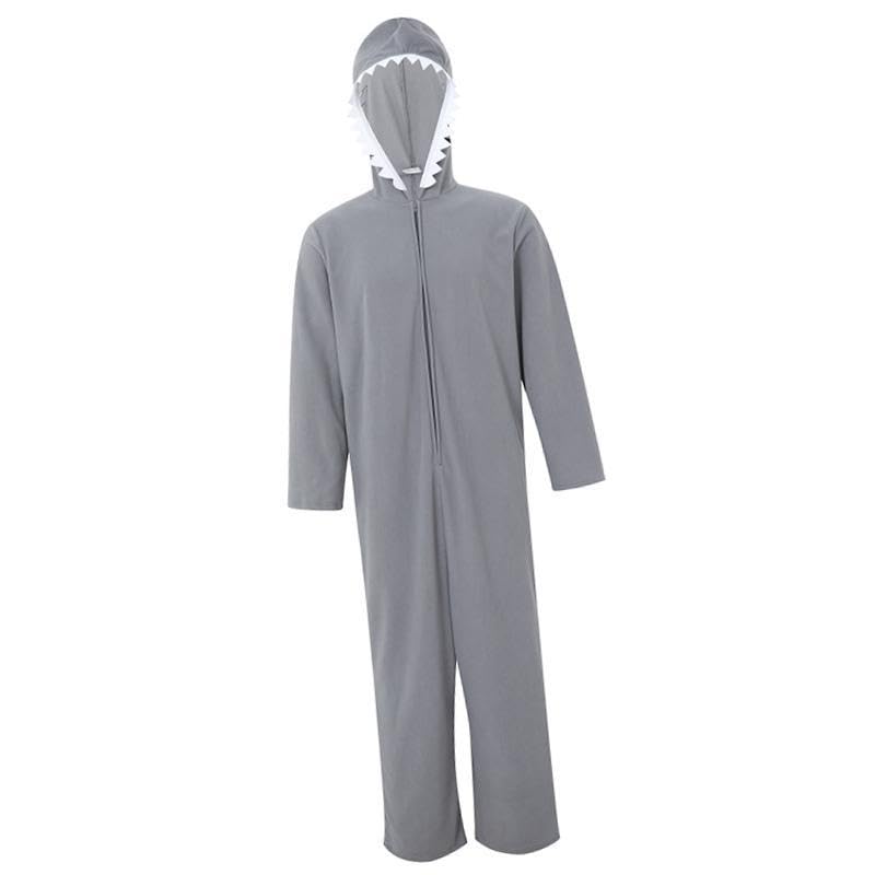 Adults Onesie Pajamas for Men Women Halloween Costume Shark Jumpsuit Costume-image-38