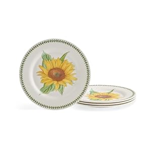 Portmeirion Botanic Garden 12 Piece Melamine Dinnerware Set Set for 4 Assorted Floral Motifs BPA Free Shatterproof Dishwasher Safe Farmhouse Dinnerware for Indoor Outdoor Use