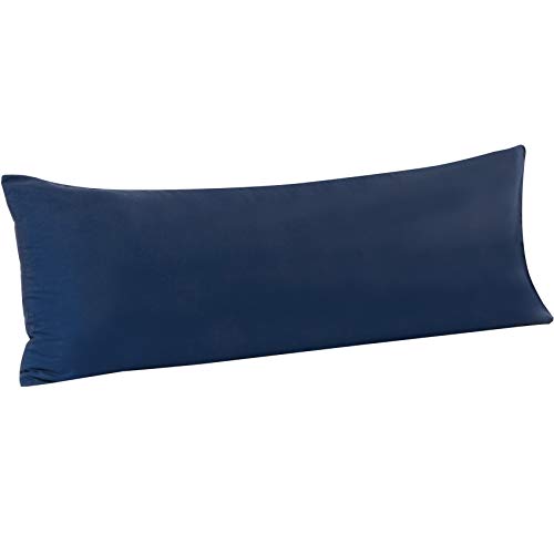 FLXXIE Body Pillow Cover - Super Soft Microfiber 20x54 Body Pillow Case - Envelope Closure, Wrinkle, Stain Resistant Navy Body Pillow Cover, 20x54, Navy