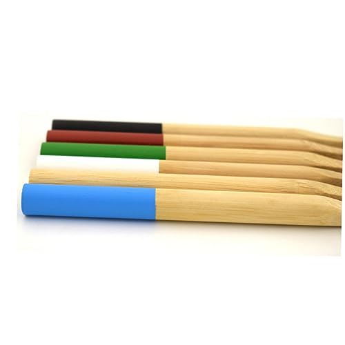 FOMIYES Bambuszahnbürste Mit Runder Griffform Natürliche Borsten Für Erwachsene Umweltfreundliche Holzzahnbürste Für Reisen Sensitive Zahnfleischpflege – Bild 4