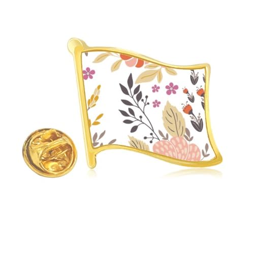 Pin's en métal doré et fleur finement émaillée pour une élégance intemporelle