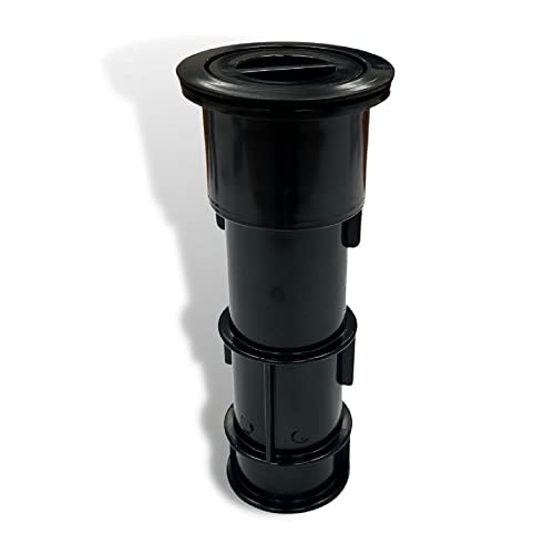 DPM Heavy-Duty Pro Premium Swimming Pool Umbrella Stand with Umbrella Sleeve and Center Cap | Made in USA | Compatible with Umbrella Poles Volleyball Poles Tiki Torch Poles (7-1/2', Black)