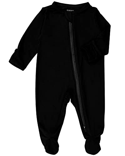 Image of GUISBY Baby Footed Pajamas with Mitten Cuffs, Soft Rayon Long Sleeve Rompers 0-18 Months
