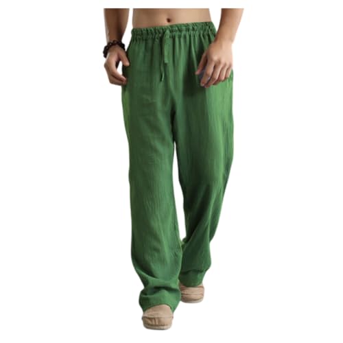 GKZA Sweat Pants Mens Adult Summer Pants Sweat Pants for Mens Summer Pants Men Yoga Pants Big and Tall Pants for Men Black Pants Men Long Linen Pants Mens Trousers Men Pants for Ho(Green,5XL)