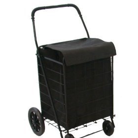 PrimeTrendz Folding Shopping CART Liner Insert with Cover in Black (Liner Only).