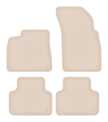Tapis de voiture Audi Q8 SUV beige en velours moquette tapis auto set de 4 pièces